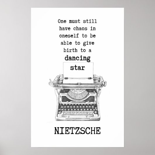 Chaos und Dancing STAR Zitat von Nietzsche Poster (Vorne)