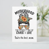 Chaos und Liebe der Mutterschaft Dankeskarte (Stehend Vorderseite)