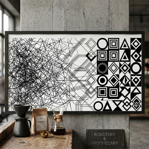 Chaos zu Ordnung Abstrakte Geometrie Poster