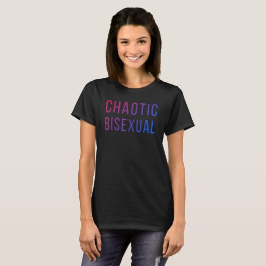 Chaotic Bisexual Rainbow Bi Pride Flag LGBT Pride T-Shirt (Vorne ganz)