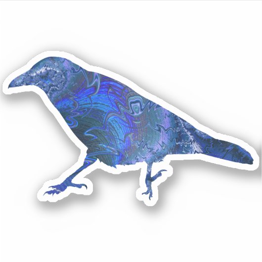 Chaotic Blue Fraktal Raven oder Blackbird oder Cro Aufkleber (Vorderseite)