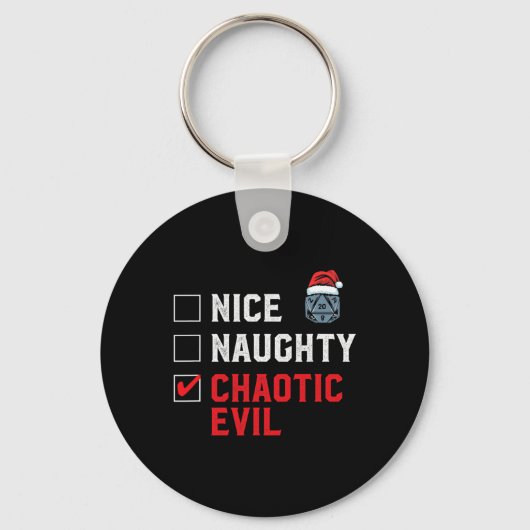 Chaotic Evil List D20 Tabletop Gamer Funny Schlüsselanhänger (Vorderseite)