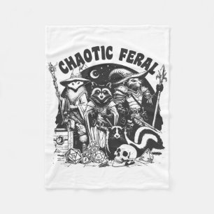 Chaotic Feral Funny Raccoon Possum Skunk Boardgame Fleecedecke