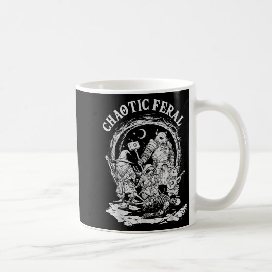 Chaotic Feral Funny Rpg Party Fantasy Animal Meme Kaffeetasse (Rechts)