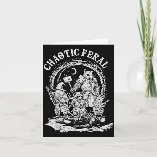 Chaotic Feral Funny Rpg Party Fantasy Animal Meme Karte (Vorderseite)