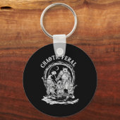 Chaotic Feral Funny Rpg Party Fantasy Animal Meme Schlüsselanhänger (Vorderseite)