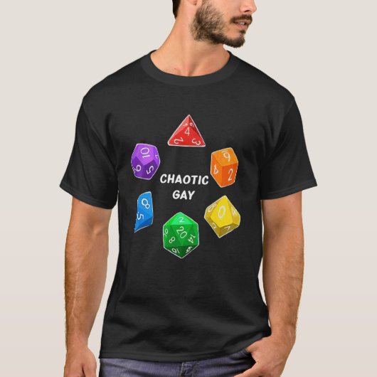 Chaotic Gay Alignment Dice D20 Nerdy Tabletop Adve T-Shirt (Vorderseite)