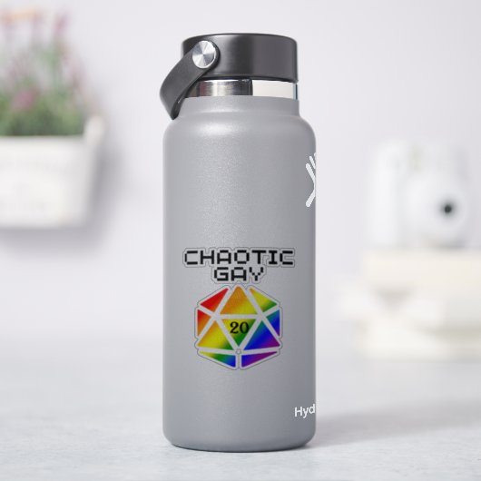 Chaotic Gay D20 - LGBTQ+ Pride DND Aufkleber (HydroFlask)