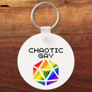 Chaotic Gay D20 - LGBTQ+ Pride DND Schlüsselanhänger