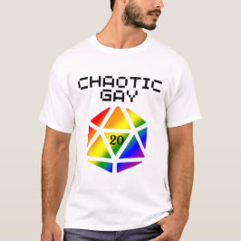 Chaotic Gay D20 - LGBTQ+ Pride DND T-Shirt