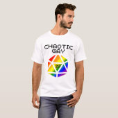 Chaotic Gay D20 - LGBTQ+ Pride DND T-Shirt (Vorne ganz)