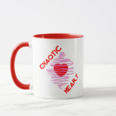 Chaotic Heart Red Liebe Pink Spiral Wilde Romance Tasse (Links)