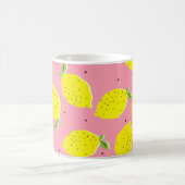 Chaotic Lemons Pink Polka: Zitrusmuster Kaffeetasse (Mittel)
