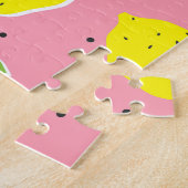 Chaotic Lemons Pink Polka: Zitrusmuster Puzzle (Seite)