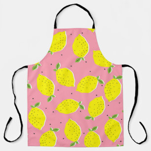 Chaotic Lemons Pink Polka: Zitrusmuster Schürze