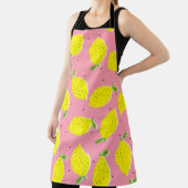 Chaotic Lemons Pink Polka: Zitrusmuster Schürze (InSitu)