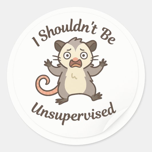 Chaotic Possum “Unsupervised” Sticker (Vorderseite)