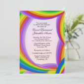 Chaotic Rainbow Wedding Einladungen (Stehend Vorderseite)