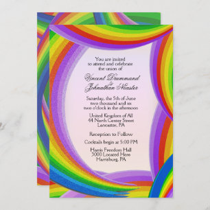 Chaotic Rainbow Wedding Einladungen