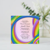 Chaotic Rainbow Wedding Einladungen (Stehend Vorderseite)