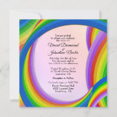 Chaotic Rainbow Wedding Einladungen (Vorderseite)