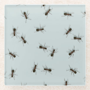 Chaotic Red Ants Stilvolles Muster Glasuntersetzer