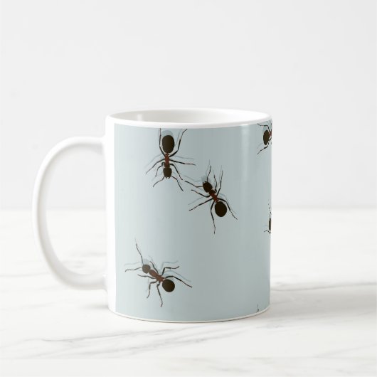 Chaotic Red Ants Stilvolles Muster Kaffeetasse (Links)
