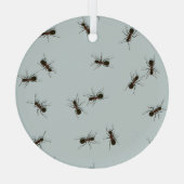 Chaotic Red Ants Stilvolles Muster Ornament Aus Glas (Rückseite)