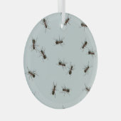 Chaotic Red Ants Stilvolles Muster Ornament Aus Glas (Vorderseite Rechts)