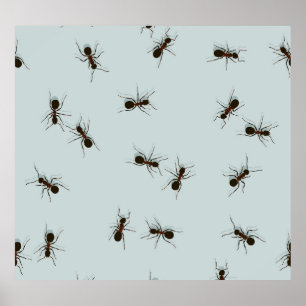 Chaotic Red Ants Stilvolles Muster Poster