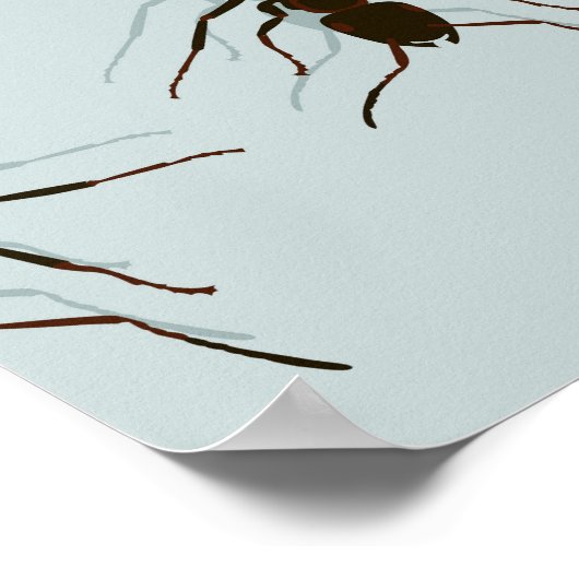 Chaotic Red Ants Stilvolles Muster Poster (Ecke)