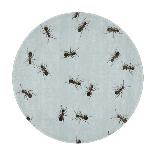 Chaotic Red Ants Stilvolles Muster Schneidebrett (Vorderseite)