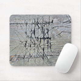 Chaotic Scratch Grooves auf Holz Mousepad