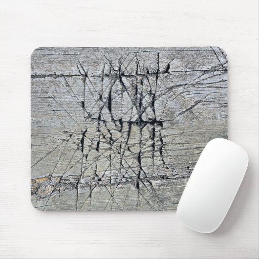 Chaotic Scratch Grooves auf Holz Mousepad (Mit Mouse)
