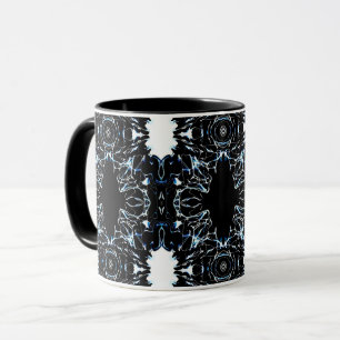 Chaotische blaue abstrakte Acrylmalerei Fluid Art Tasse