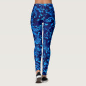 Chaotische Blues-Musiknoten-Leggings Leggings (Rückseite)