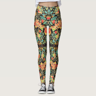 Chaotische Blüte: Vintages abstraktes Muster. Leggings