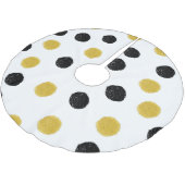 Chaotische Goldpunkte: Vintager Splash. Polyester Weihnachtsbaumdecke (Schrägansicht)