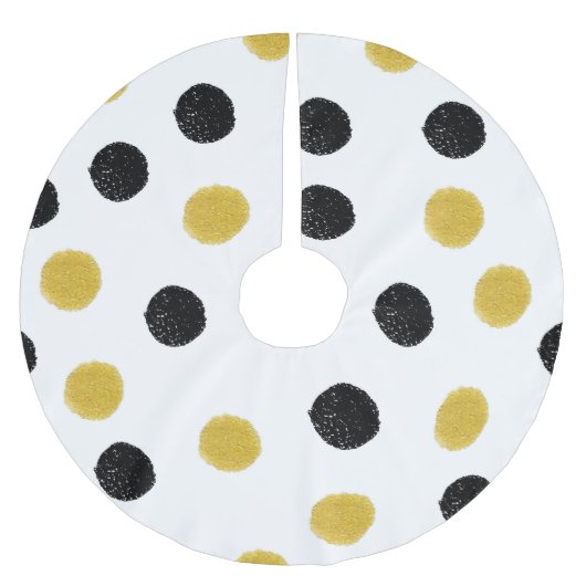 Chaotische Goldpunkte: Vintager Splash. Polyester Weihnachtsbaumdecke (Vorderseite)