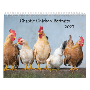 Chaotische Hühnerporträts 2027 Kalender