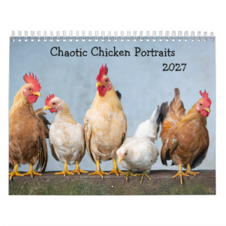 Chaotische Hühnerporträts 2027 Kalender