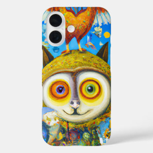 Chaotische und farbenfrohe Fantasiewesen Dall-E Ar iPhone 16 Hülle