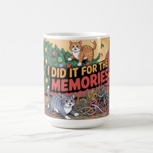 Chaotische Weihnachtskatzen Kaffeetasse (Mittel)