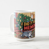 Chaotische Weihnachtskatzen Kaffeetasse (Vorderseite Links)