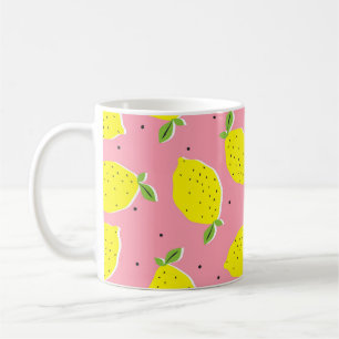Chaotische Zitronen Rosa Tupfen: Zitrusmuster Kaffeetasse
