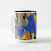 Chaotischer abstrakter Zweifarben-Mug | Farbige Üb Zweifarbige Tasse (Vorderseite Links)