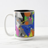 Chaotischer abstrakter Zweifarben-Mug | Farbige Üb Zweifarbige Tasse (Links)