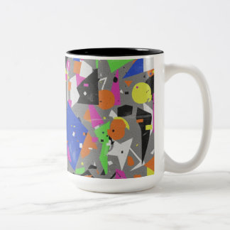 Chaotischer abstrakter Zweifarben-Mug | Farbige Üb Zweifarbige Tasse