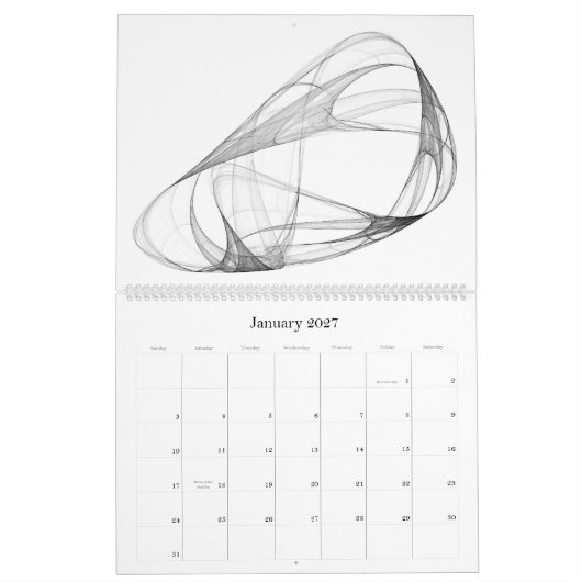 Chaotischer Attractor Kalender (Jan 2027)