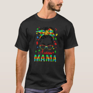 Chaotischer Dutt-Haarknoten-Puzzle-Bandana Autism  T-Shirt